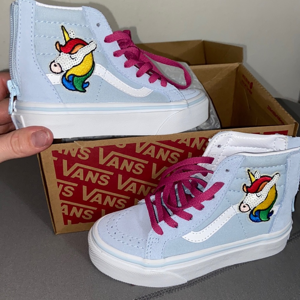 Children’s high top unicorn Vans